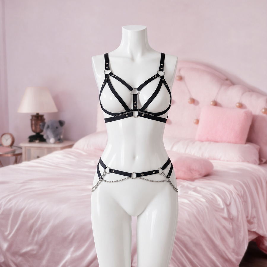 Two Step full body harness, front view on a mannequin