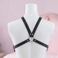 Chain Letter chest harness, close-up of the back