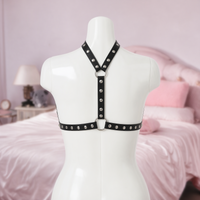 Stud Muffin studded halter chest harness, back view