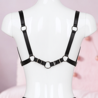 Garter Girl full body harness, close-up of the top, back