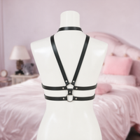 Under Wraps collar chest harness with under-bust bands, back view