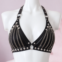 Metal Bikini chain harness, close-up of the top, front