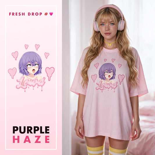 Lewd Otaku Pink Oversized Shirt, Purple Haze master thumbnail