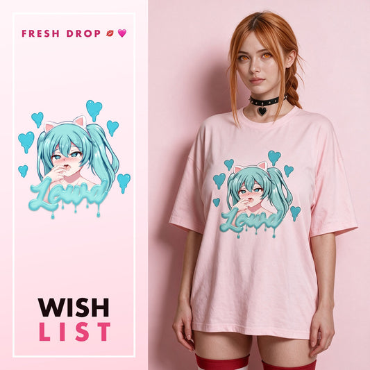 Magical Neko Pink Oversized Shirt, master thumbnail