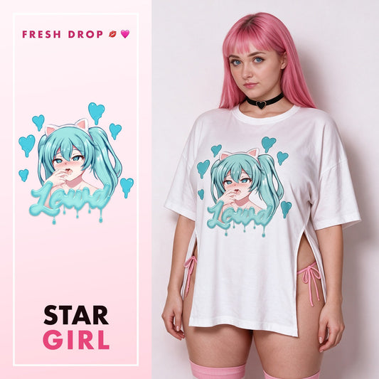 Magical Neko Side Peek Top, master thumbnail