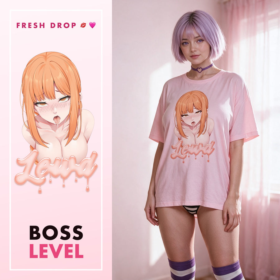 Dommy Mommy Lewd Pink Oversized Shirt, Boss Level master thumbnail