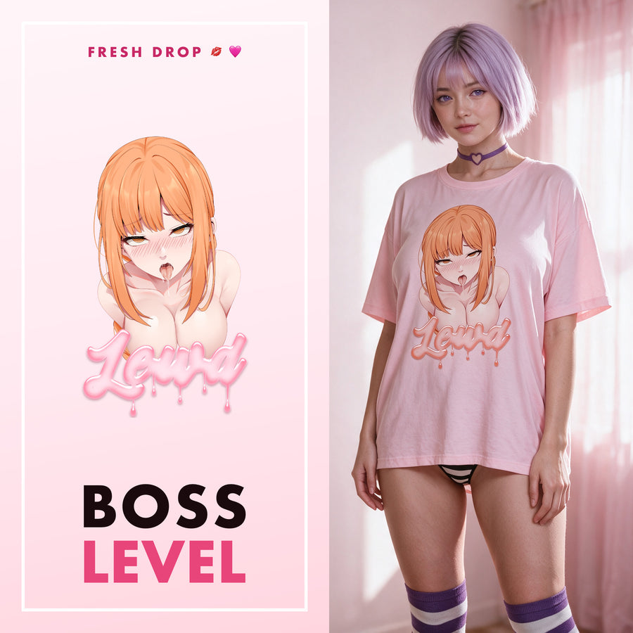 Makima Lewd Pink Oversized Shirt, Boss Level master thumbnail
