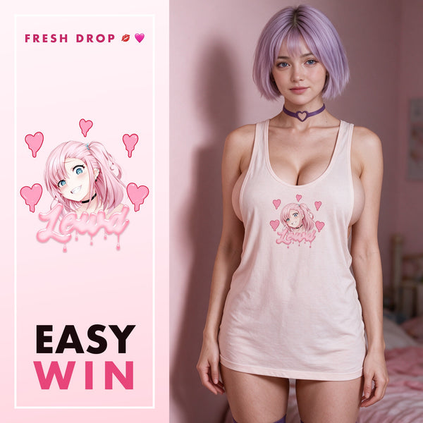Mogging Queen beige racerback tank top, EASY WIN master thumbnail