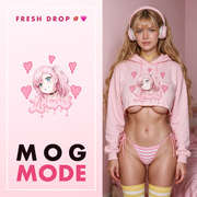 Mogging Queen Pink Crop Hoodie