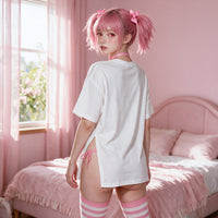Spit In My Mouth Side Peek Top — Ecchi Edition — back view, the back is plain