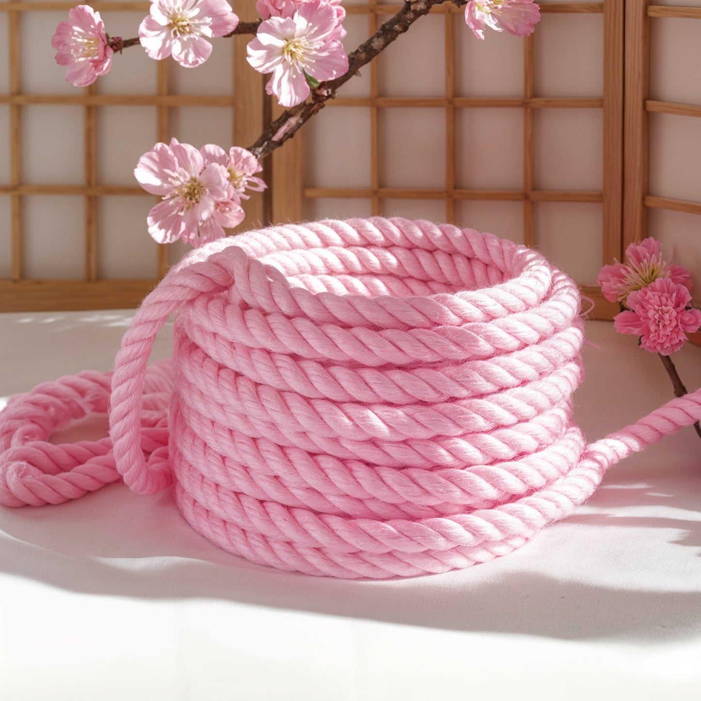 Pastel Pink Soft Cotton Rope for Shibari & Role - Playing - Lewd Fashion