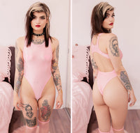 Pink Passion: Lewd Fashion's Alluring See - Through Leotard - Lewd Fashion