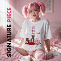 Yandere Playdate White Oversized Shirt — Signature Piece