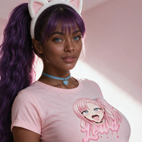Ahegao Delulu pink crop top listing video, front and back views
