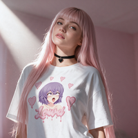 Lewd Otaku White Oversized Shirt lookbook video - front and back of the lewd otaku print white oversized shirt