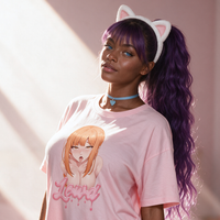 Dommy Mommy Ahegao Pink Oversized Shirt lookbook video - front and back of the dommy mommy ahegao print pink oversized shirt