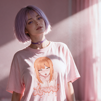 Dommy Mommy Lewd Pink Oversized Shirt lookbook video - front and back of the dommy mommy lewd print pink oversized shirt