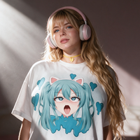 Catgirl White Oversized Shirt lookbook video - front and back of the catgirl print white oversized shirt