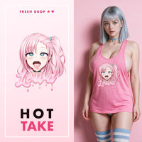 Ahegao Delulu Hot Pink Tank Top, Hot Take master thumbnail