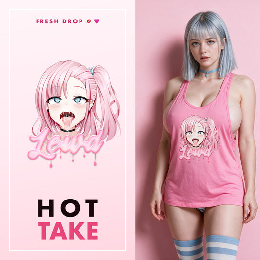 Ahegao Delulu Hot Pink Tank Top, Hot Take master thumbnail