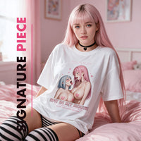 Spit In My Mouth White Oversized Shirt — Ecchi Edition — Signature Piece