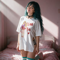 Yandere Confession Side Peek Top — standing in a shaft of sunlight