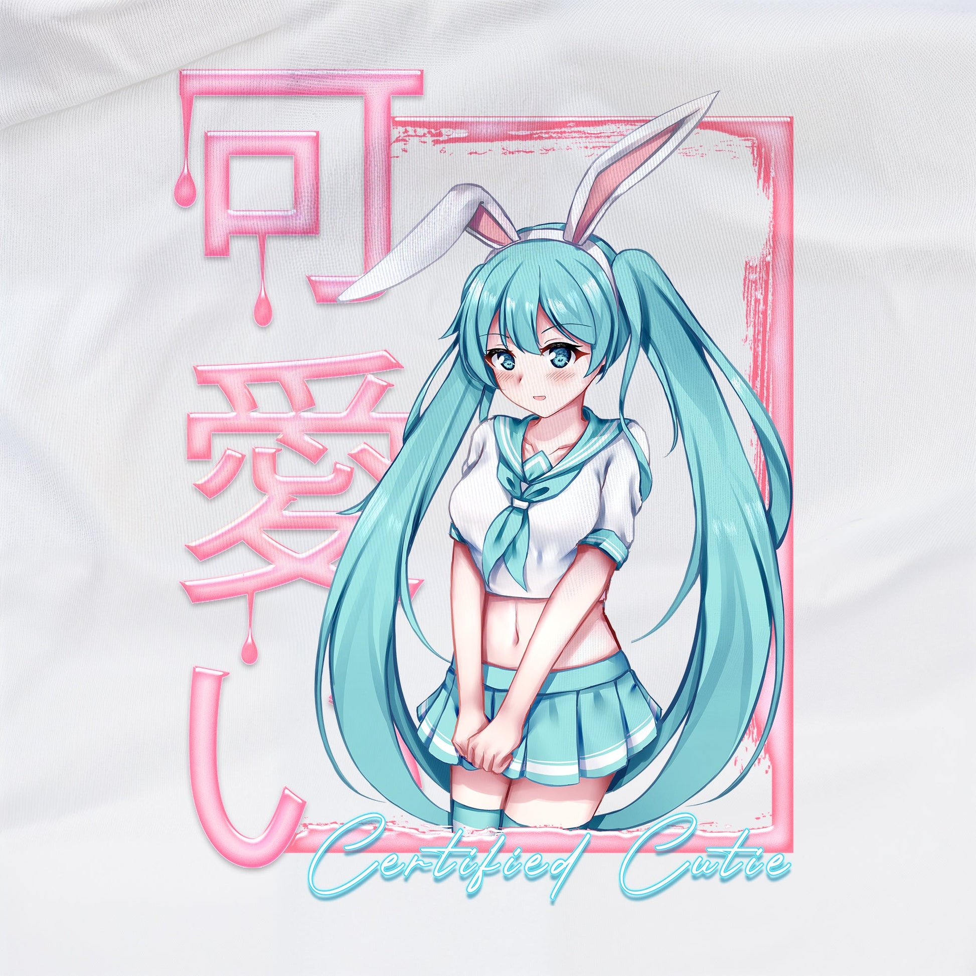 Unleash Your Inner Anime Thirst Trap: Epic Bunnygirl Oversized Cotton T - Shirt - Lewd Fashion