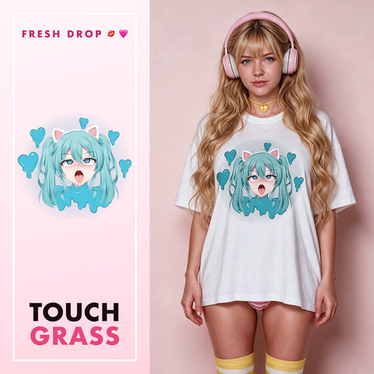 VSCO Catgirl White Oversized Shirt, master thumbnail
