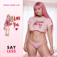 Yandere Confession Pink Crop Top, master thumbnail