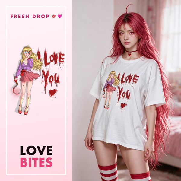 Yandere Confession White Oversized Shirt, Love Bites master thumbnail