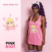 Yandere Crashout Hot Pink Racerback Tank Top