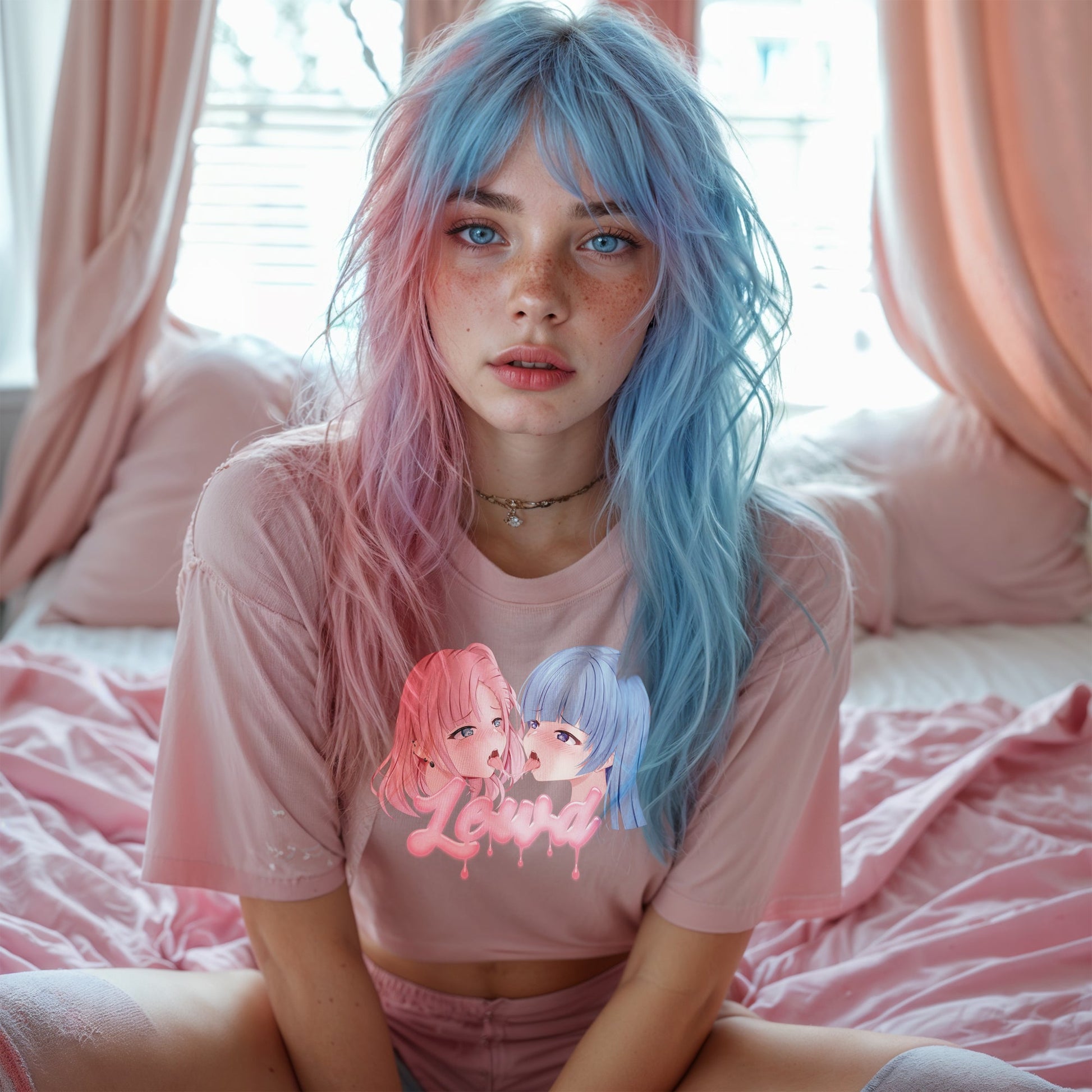 Yuri Pink Crop Top: Channel Your Inner Waifu with Bold, Flirty Vibes! - Lewd Fashion