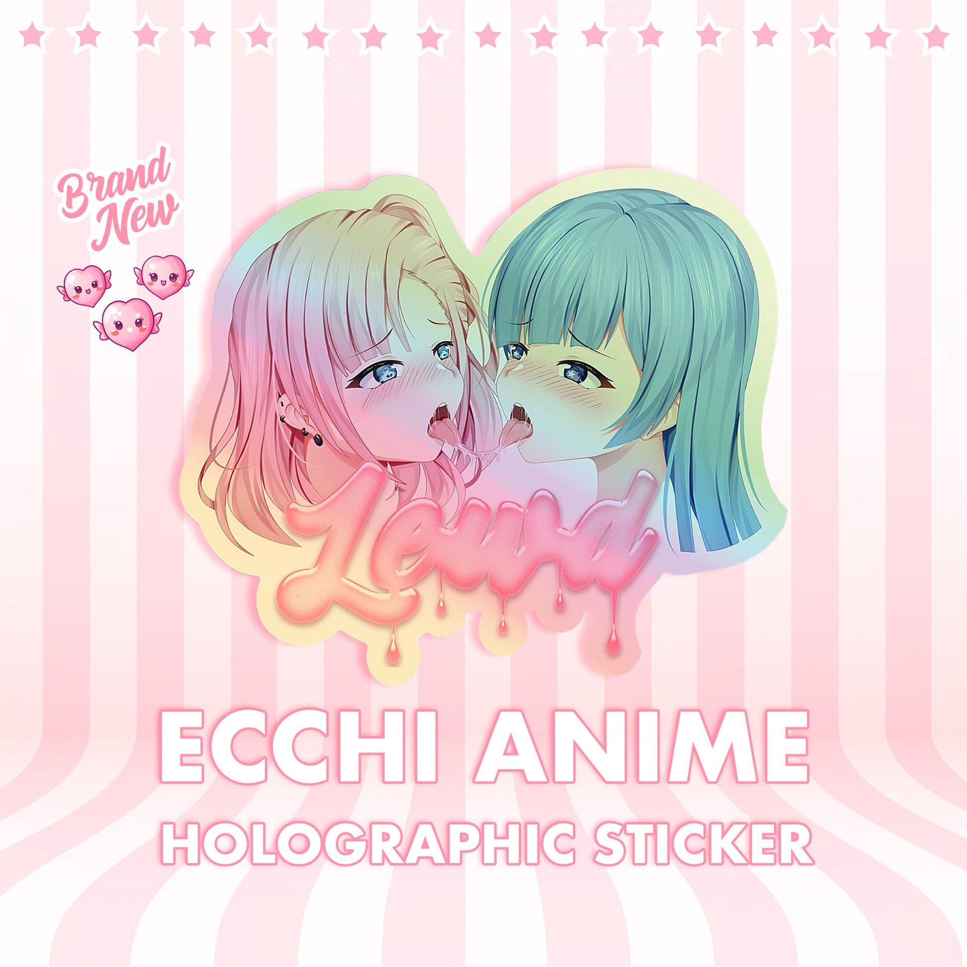 Ecchi Anime Holographic Sticker - Lewd Fashion