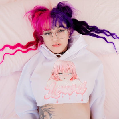 Anime Cropped Hoodie by Lewd Fashion