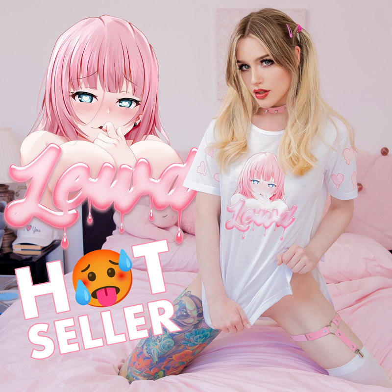 Doujin Anime Crop Top | Pink Haired Ecchi Girl Side Slit