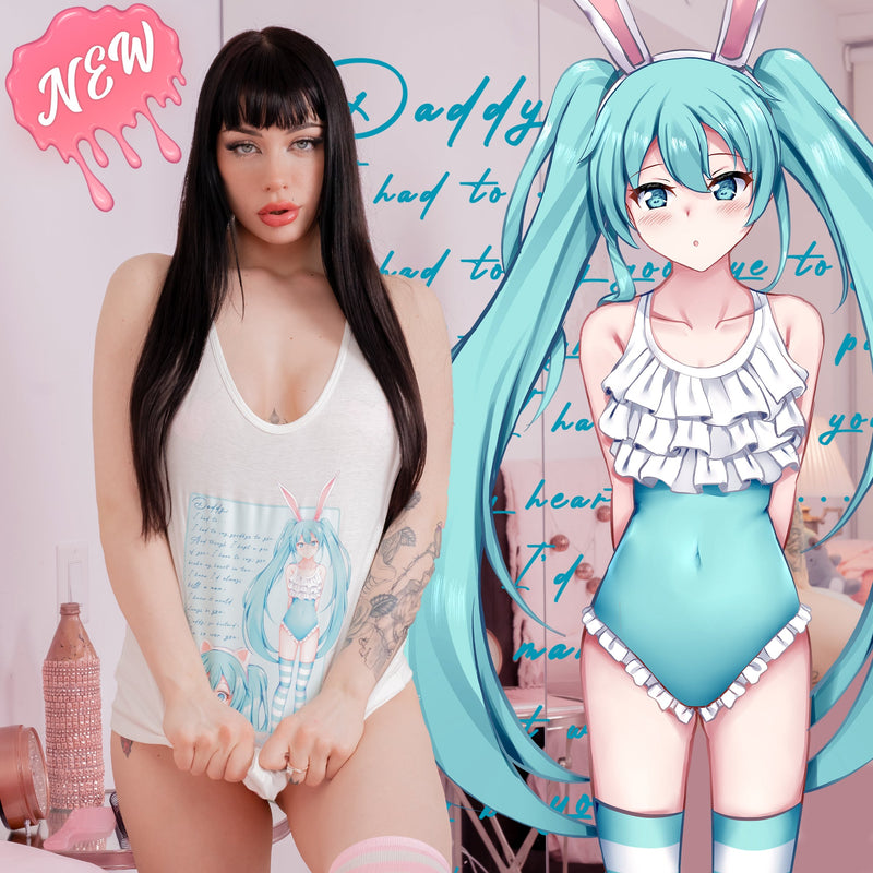 Bunny Girl Waifu Tank Top | Oversized Racerback Anime Top