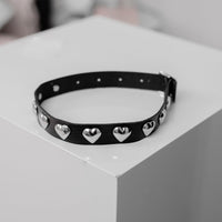 Black Heart-Shaped Choker Necklace by Lewd Fashion