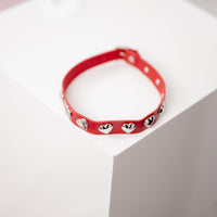 Red Heart-Shaped Choker Necklace by Lewd Fashion