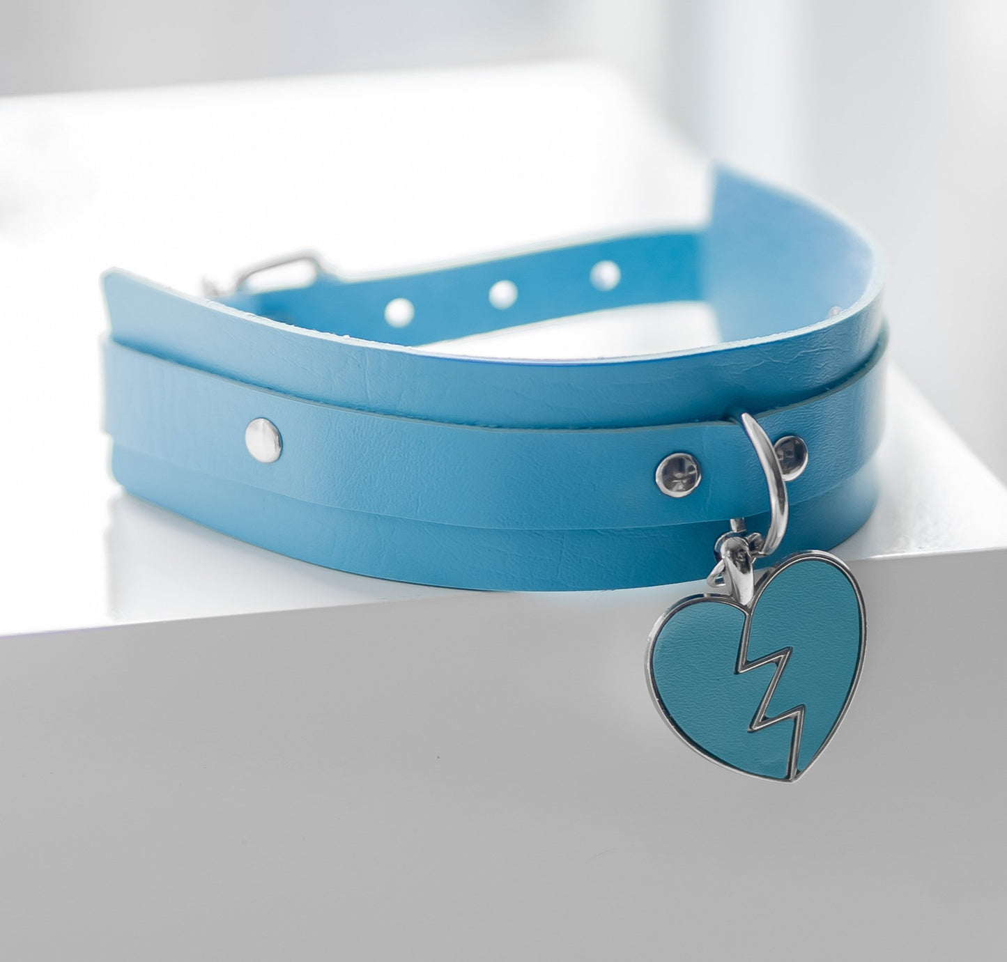 Broken Heart Blue Cosplay Choker by Lewd Fashion