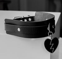 Broken Heart Black Goth Choker by Lewd Fashion