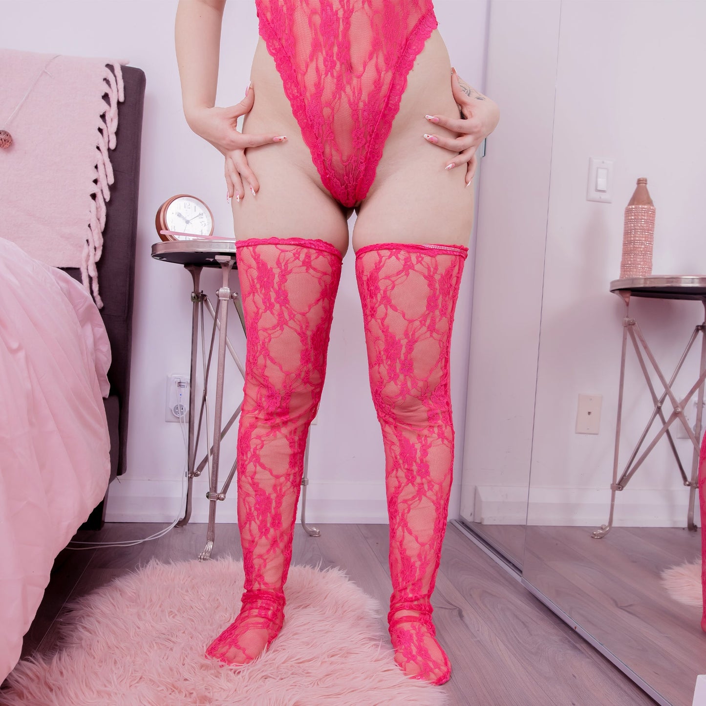 Red Lace Teddy Lingerie by Lewd Fashion