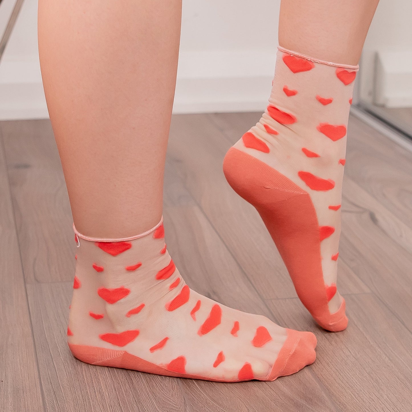 Heart-Shaped Pattern Nylon Socks by Lewd Fashion